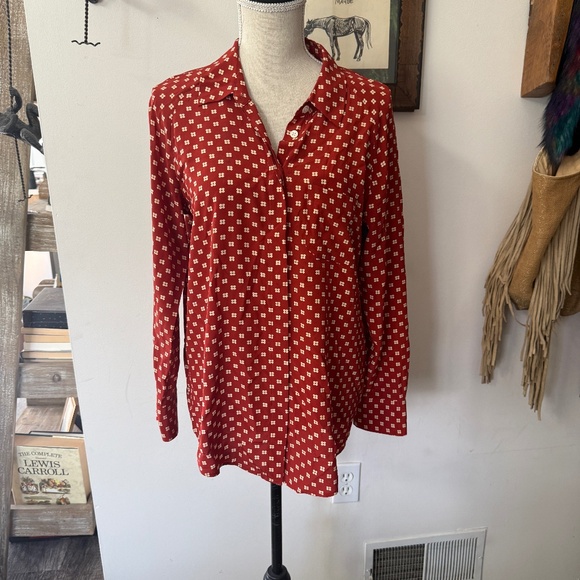 EQUIPMENT FEMME Dark Red Floral Top M - Picture 1 of 4